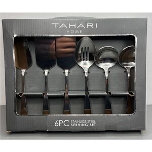 Tahari Home 6 Piece Stainless Steel Serving Set New in Box. Retail $99